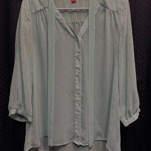 Elegant Sheer Blouse - Mint Green
